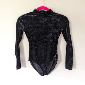 Girl's Capezio Velvet Mock Neck Leotard